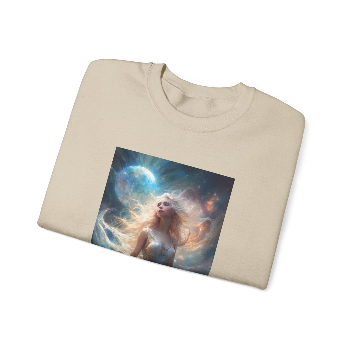 Moonlit Celestial Maiden Fantasy Portrait Sweatshirt