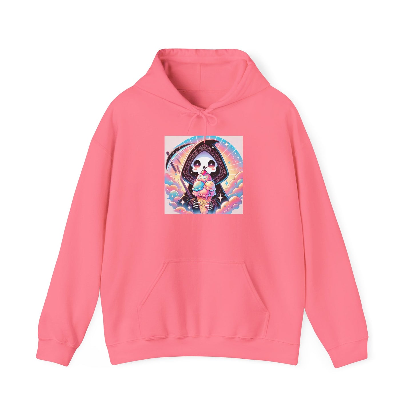 Grim Reaper Kawaii Anime Hoodie - Cute Ice Cream Design - Unisex Comfortable Hooded Sweatshirt - Fun & Stylish Gift Idea!