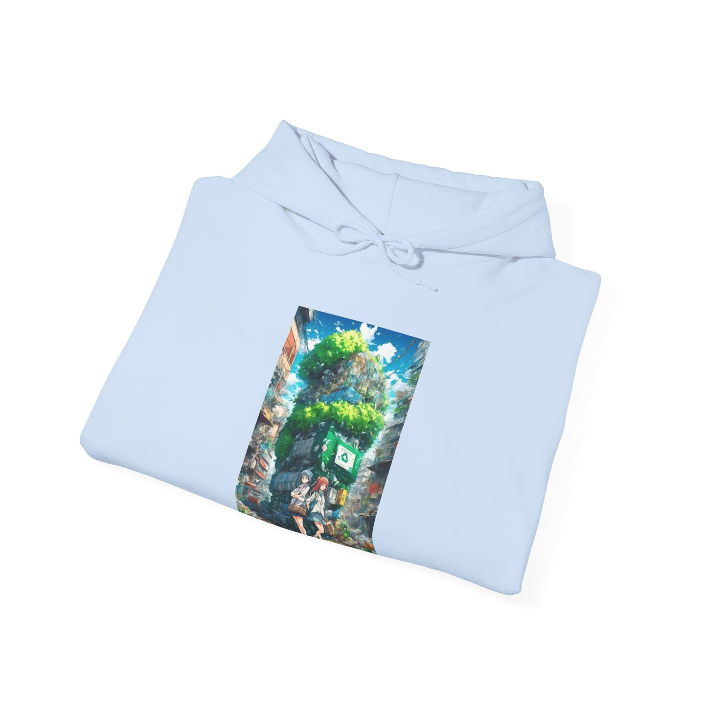 Urban Recycling Anime Friends Eco Graphic Hoodie