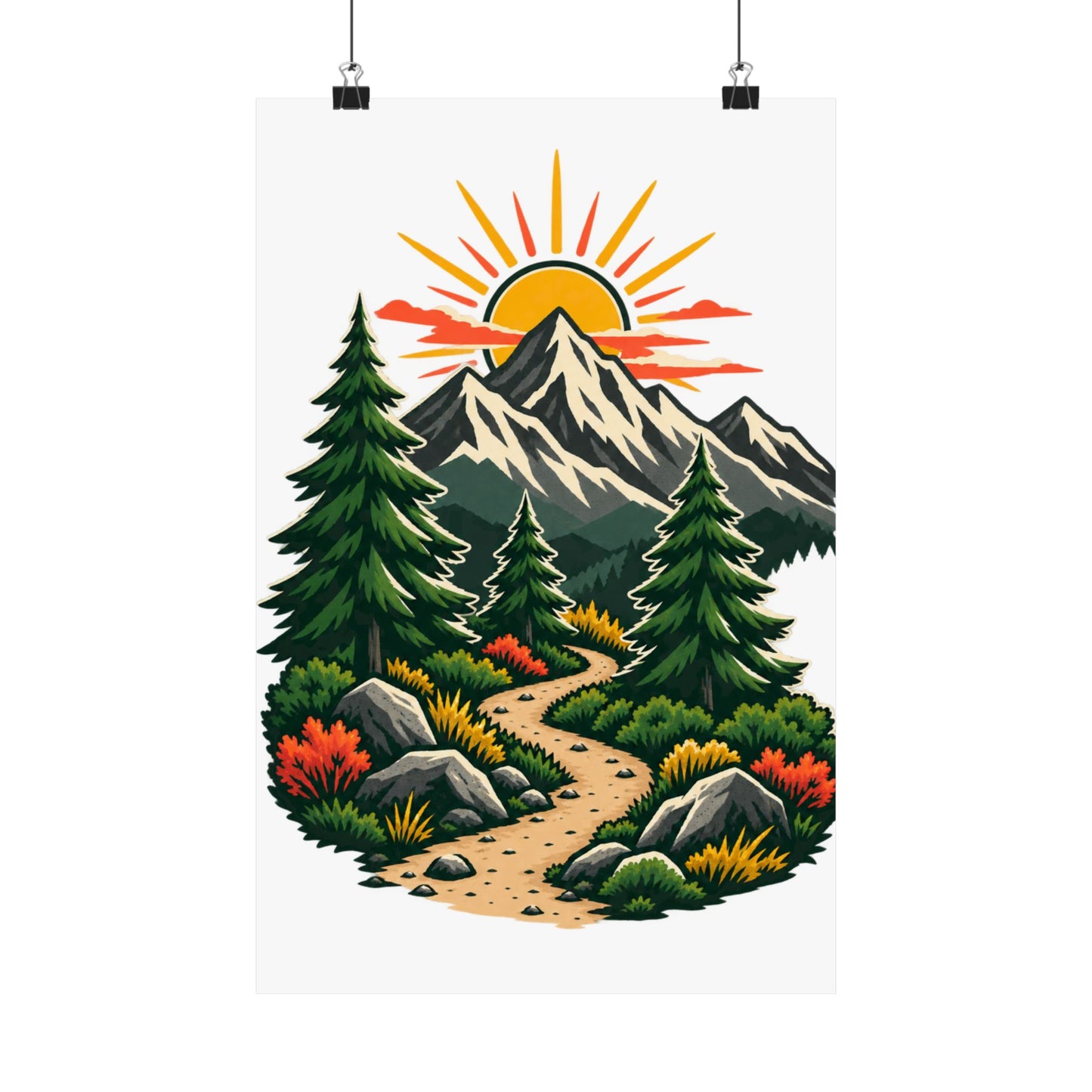 Sunrise Mountain Trail Outdoor Adventure Poster