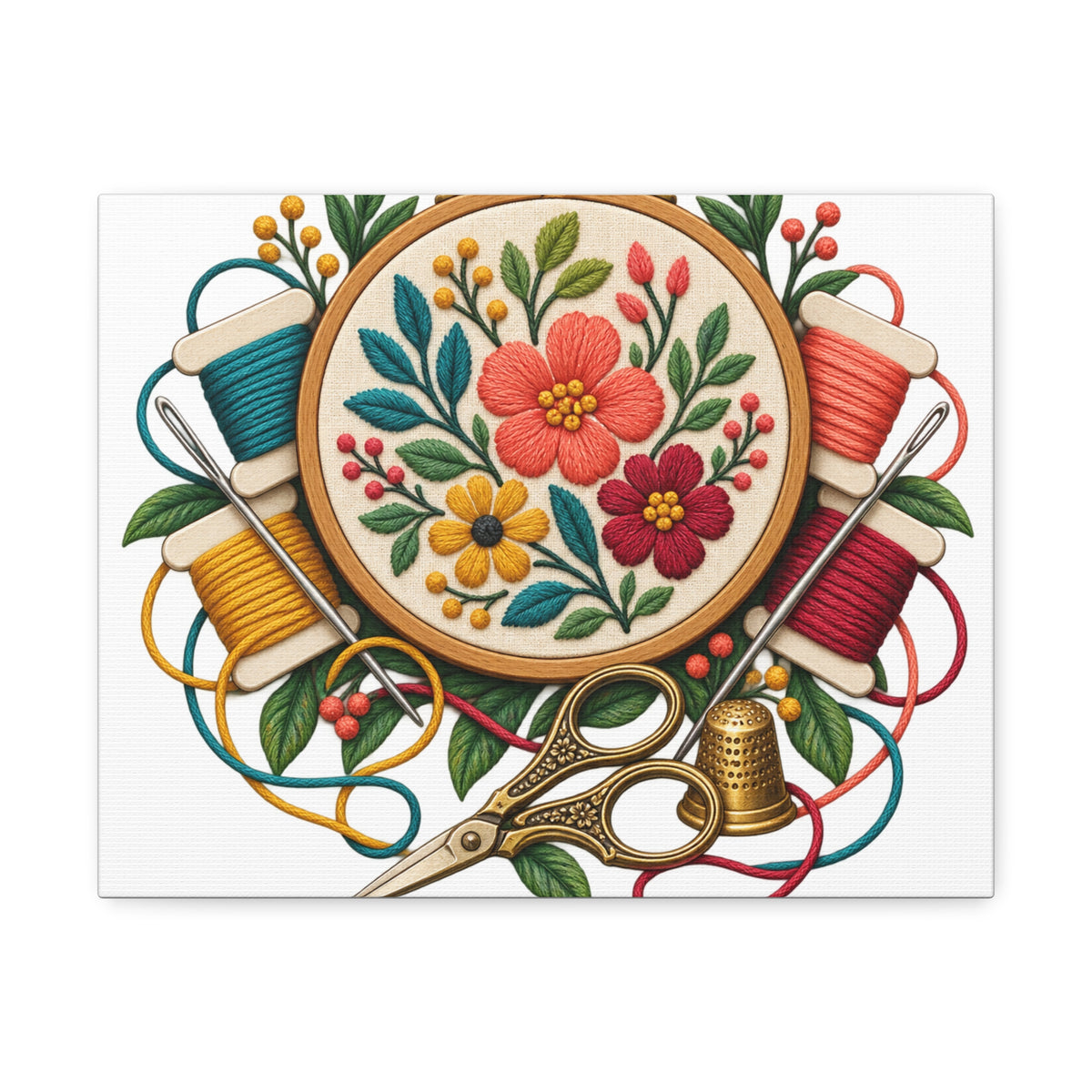 Botanical Embroidery Workshop Canvas