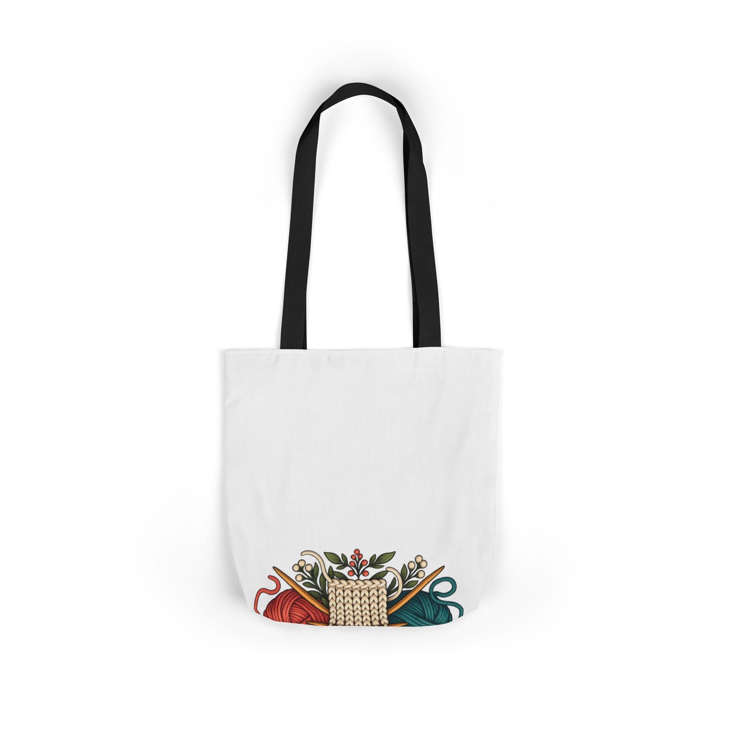 Retro Yarn and Knitting Botanical Art Tote Bag