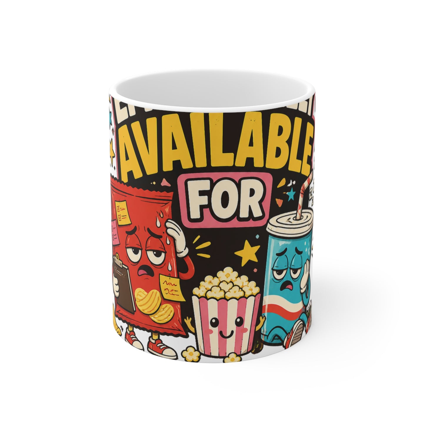 Emotionally Available For Snacks Funny Snack Mug
