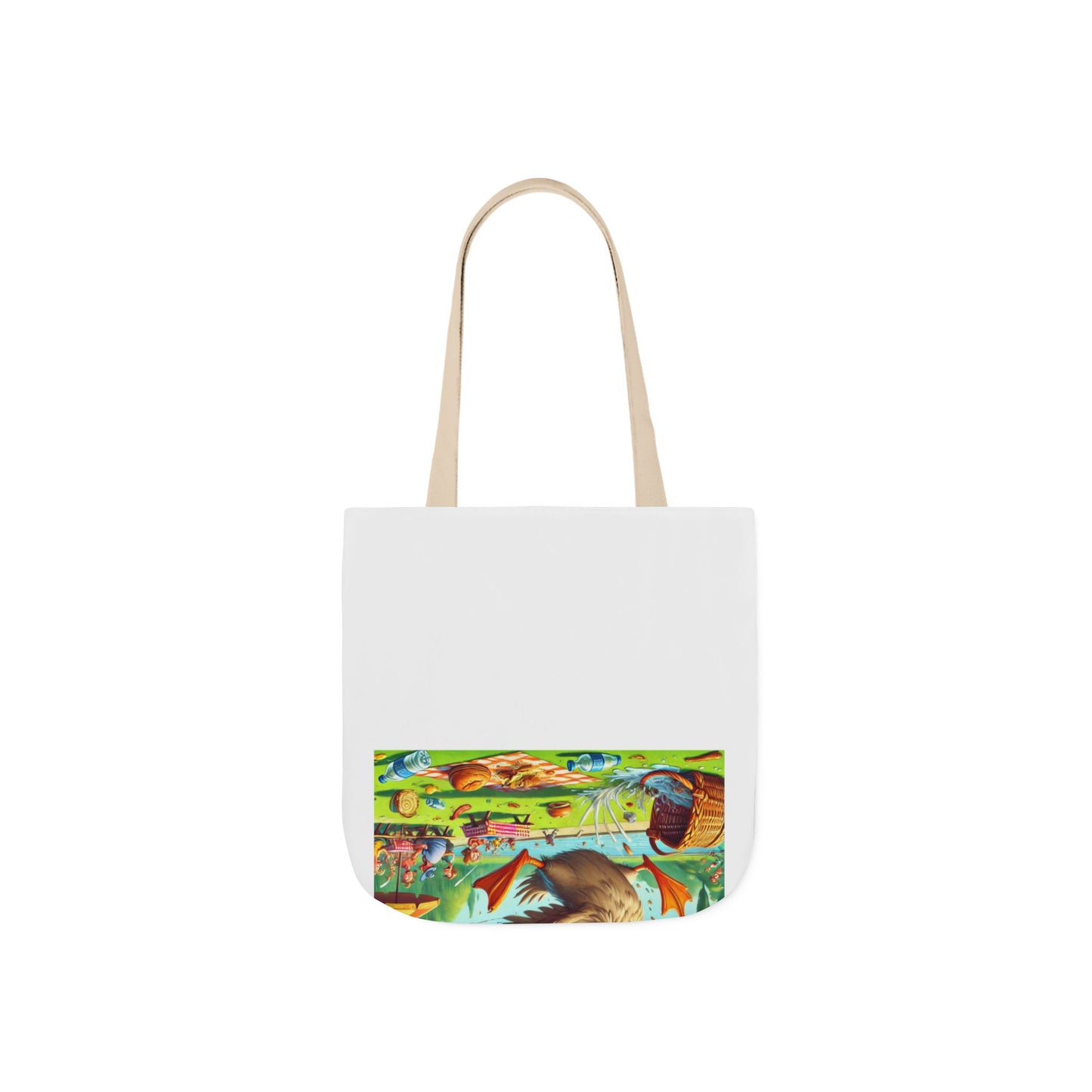 Chaotic Picnic Duck Funny Summer Canvas Tote Bag