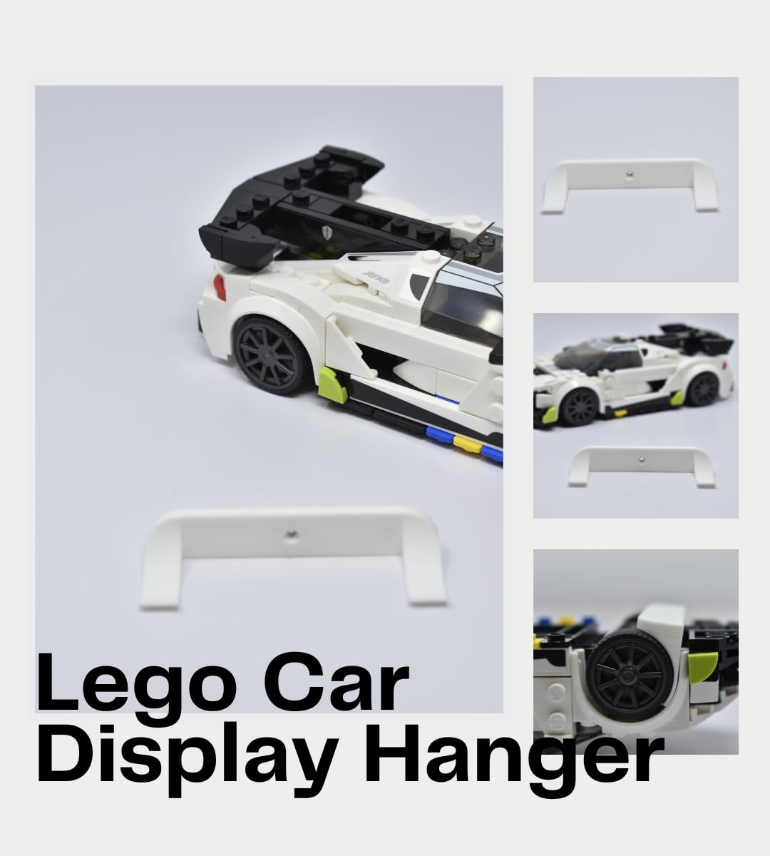 Collectible Car Display Wall Mount | Low Profile Design Compatible with Lego Car Models | Display Cars by Wheels on Wall | Made in USA