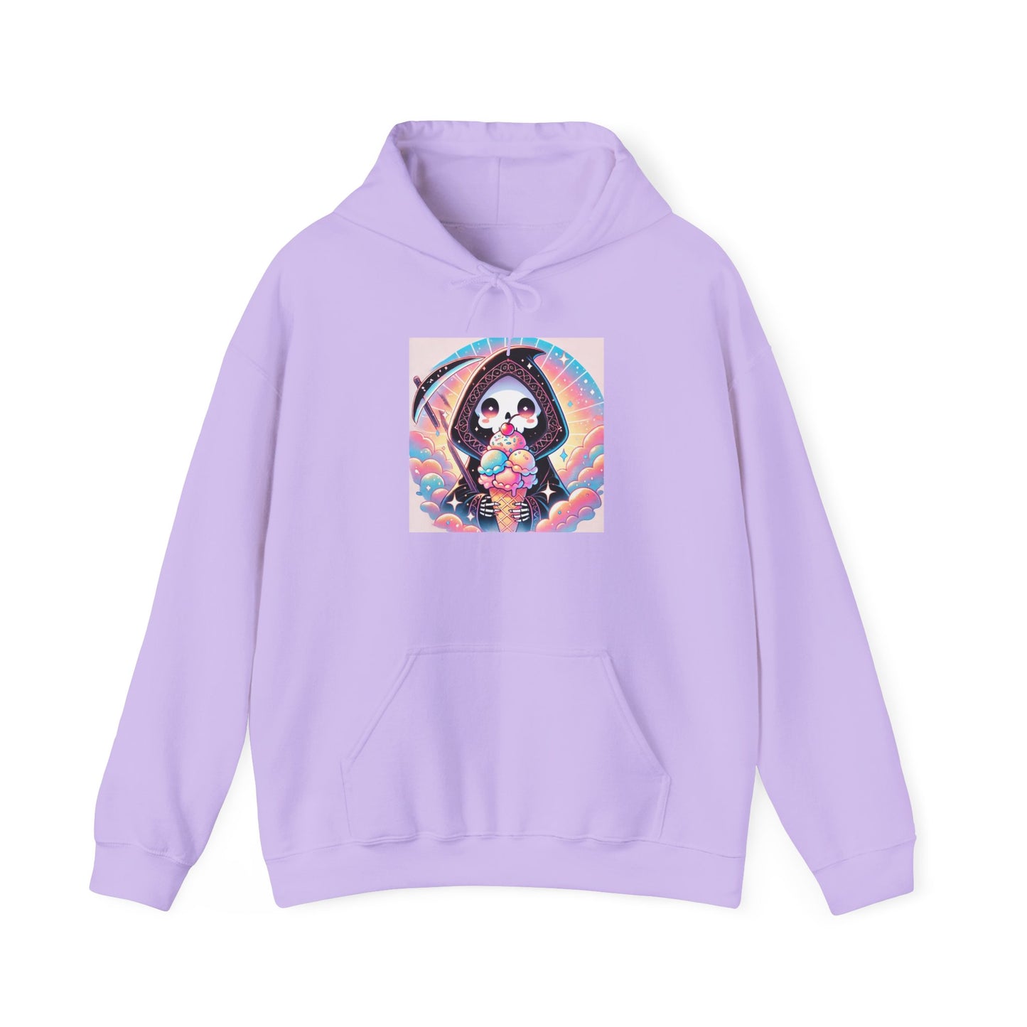Grim Reaper Kawaii Anime Hoodie - Cute Ice Cream Design - Unisex Comfortable Hooded Sweatshirt - Fun & Stylish Gift Idea!