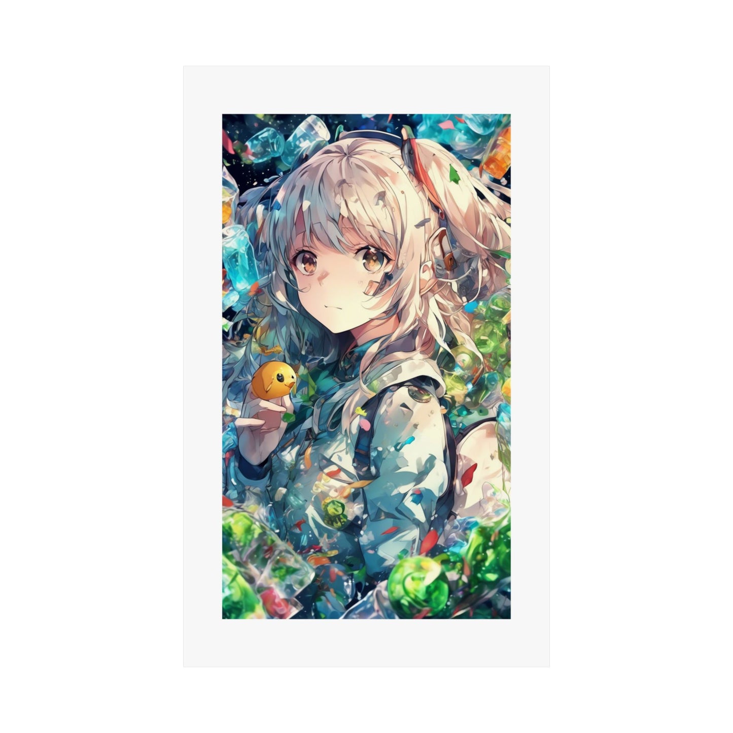 Crystal Bottle Anime Portrait Colorful Wall Poster