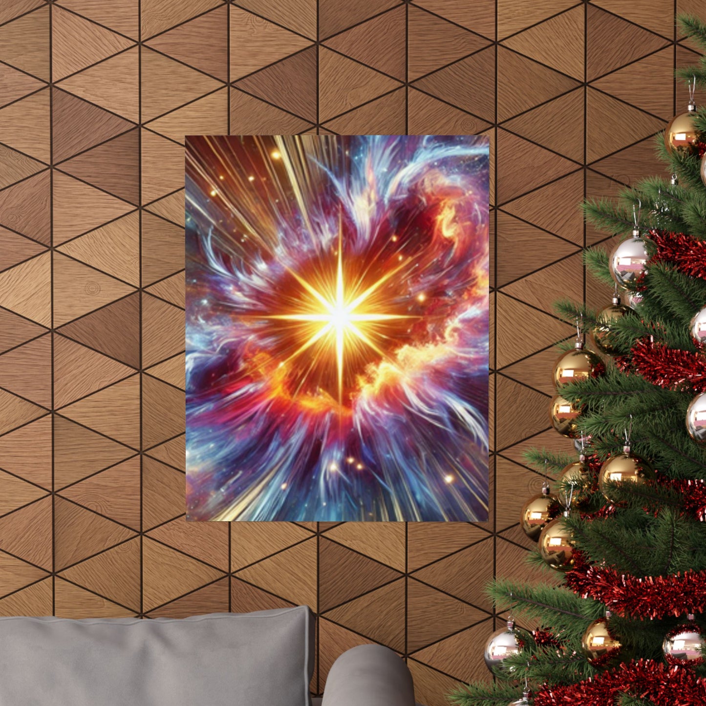 Cosmic Starburst Energy Abstract Space Poster Wall Art Decor