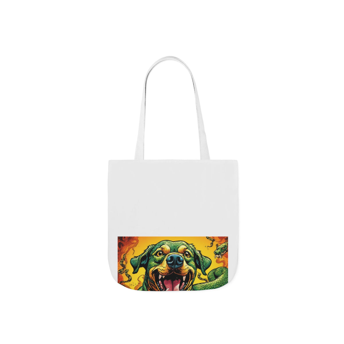 Surreal Serpent Hound Dark Fantasy Canvas Tote Bag