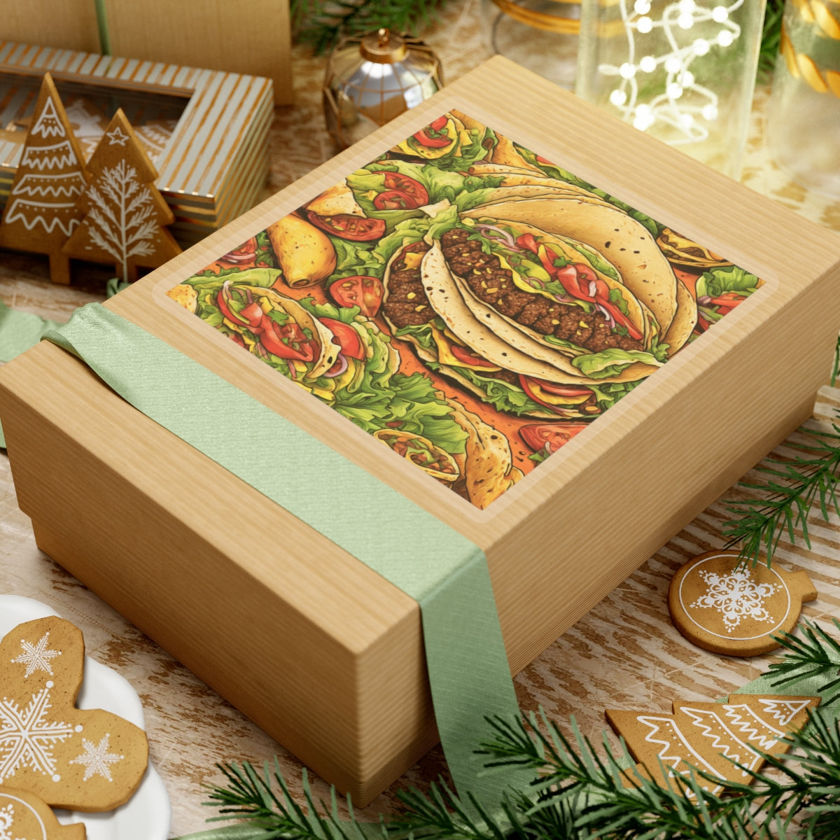 Stacked Taco Fiesta Foodie Gift Art Sticker