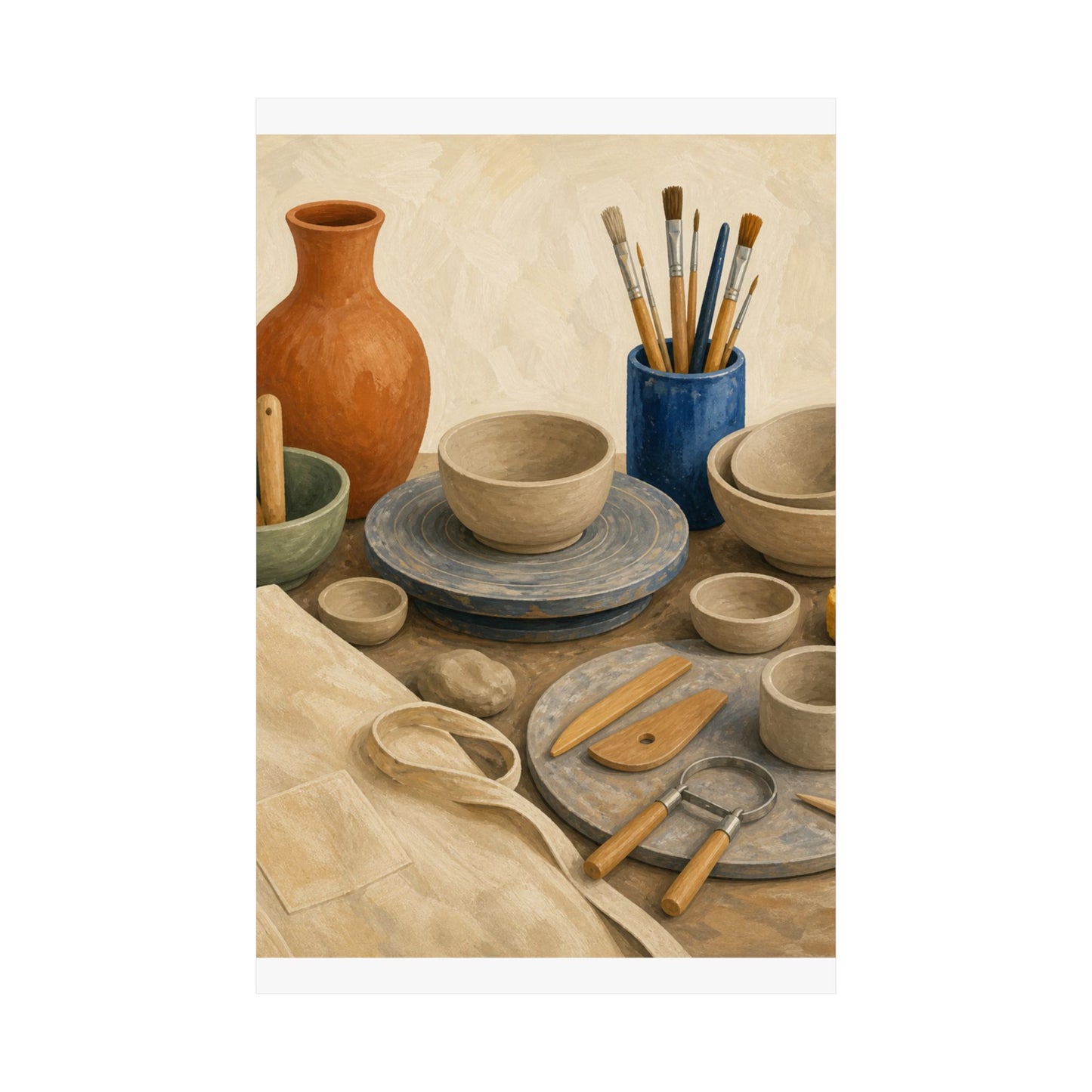 Colorful Pottery Studio Hobby Poster