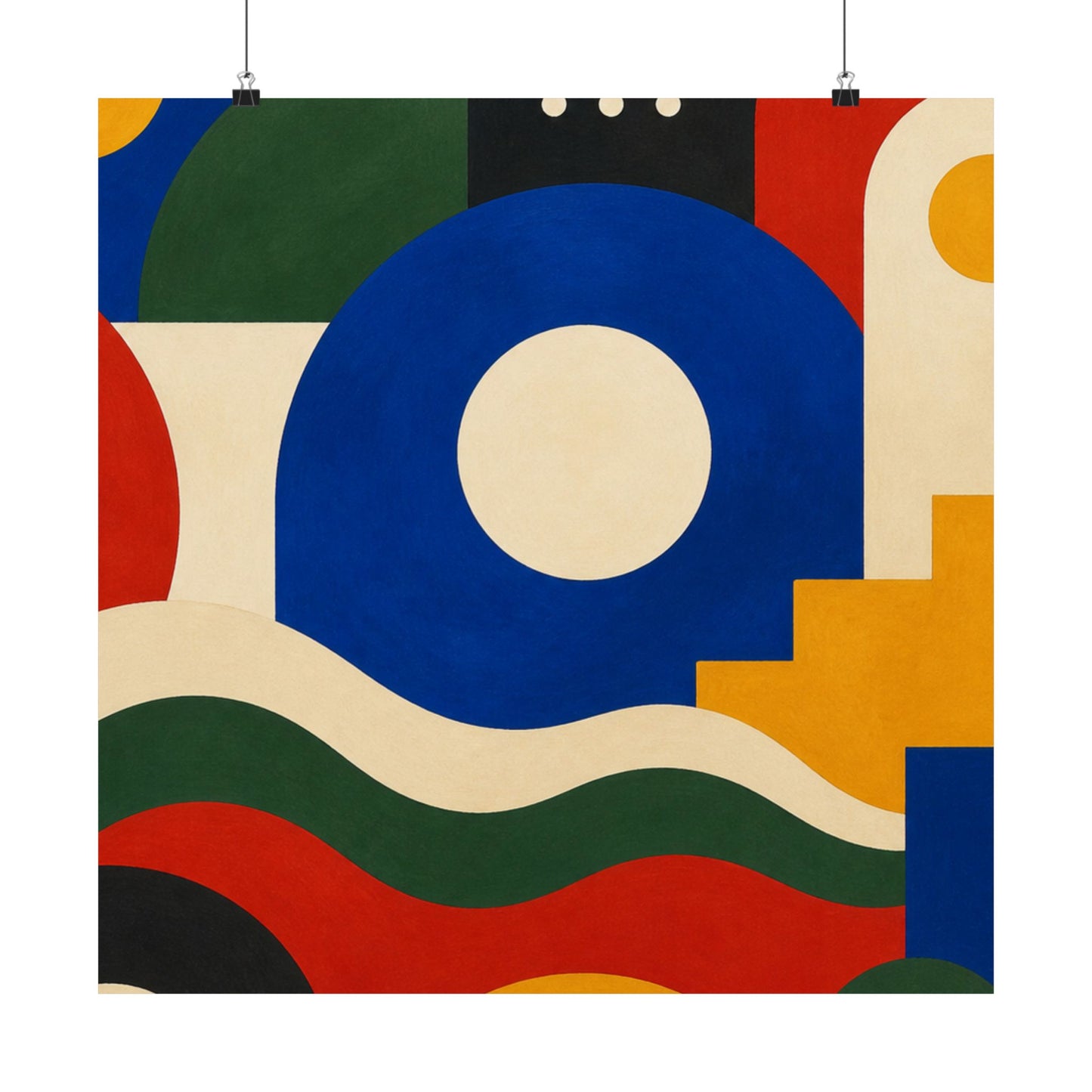 Bold Geometric Balance Abstract Art Poster