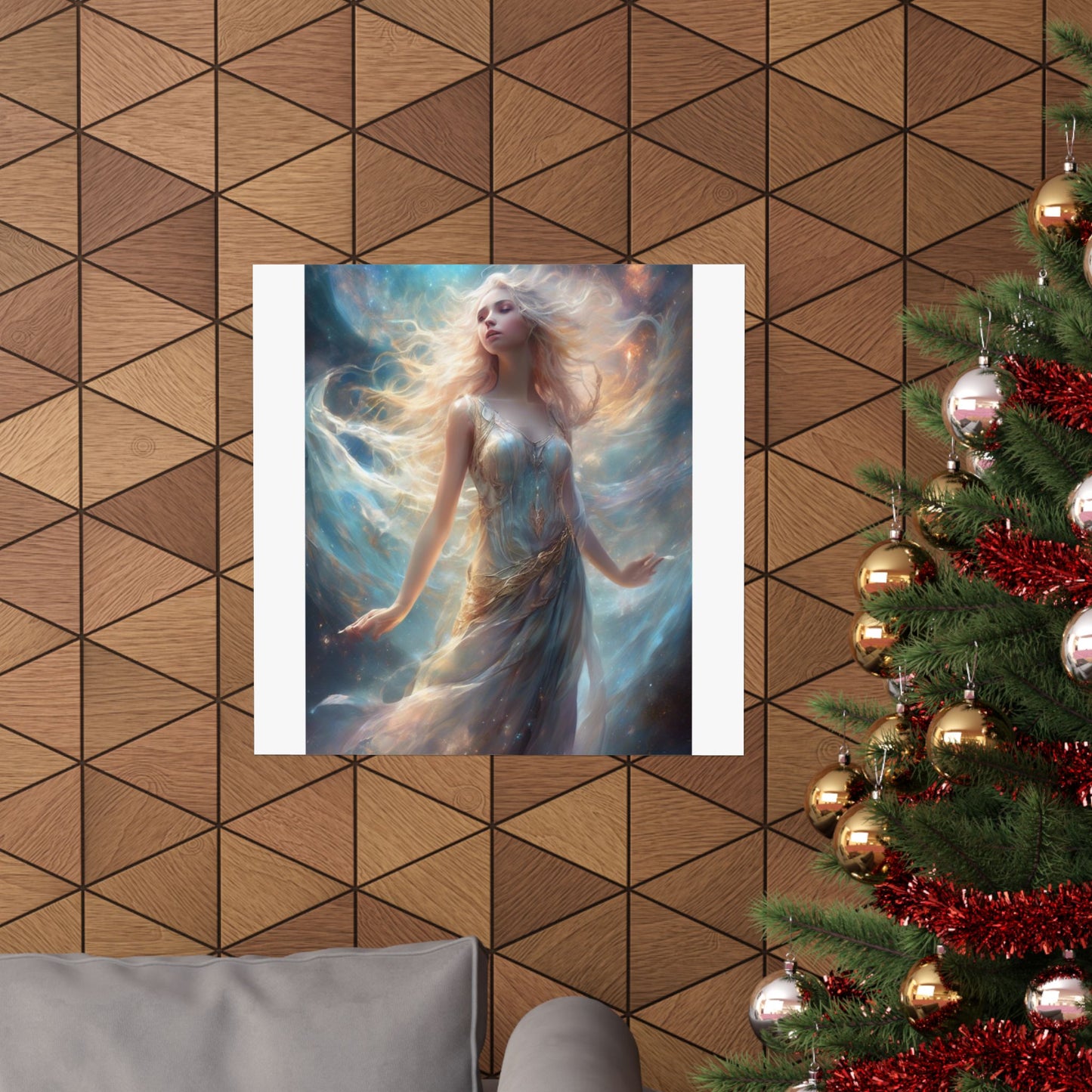 Moonlit Celestial Maiden Fantasy Portrait Poster