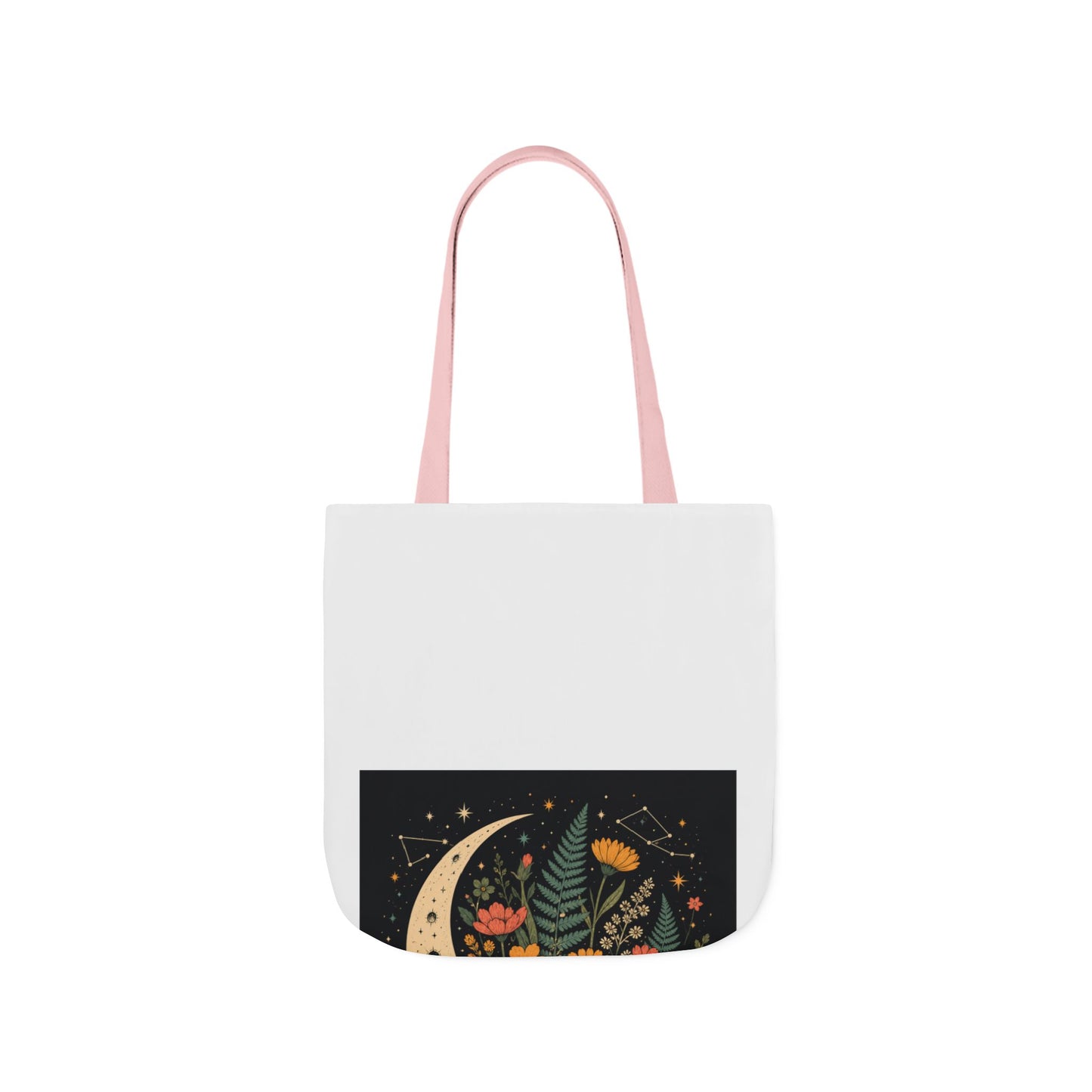 Celestial Wildflower Crescent Moon Botanical Tote Bag