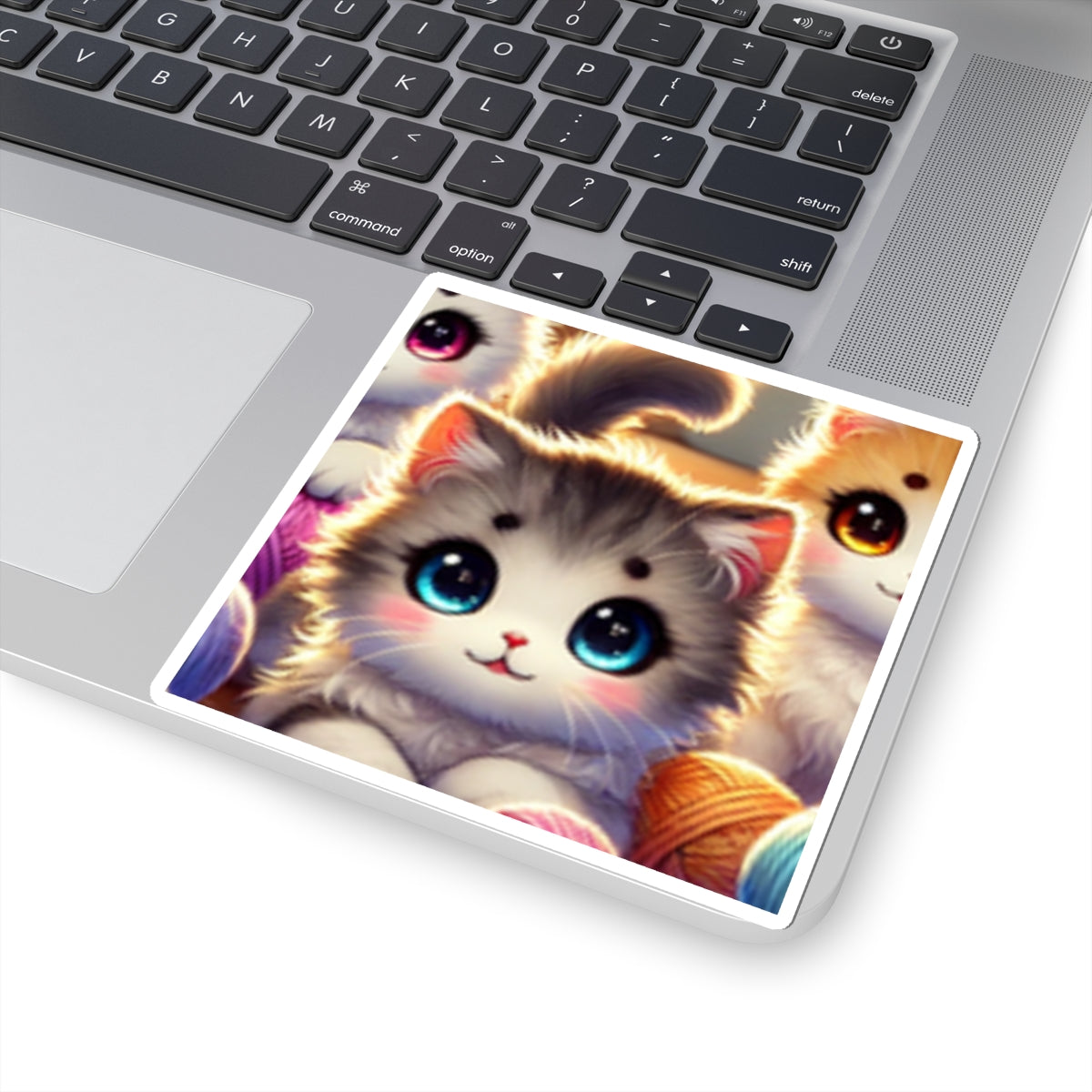 Cozy Yarn Kittens Cute Cat Sticker for Laptop Water Bottle