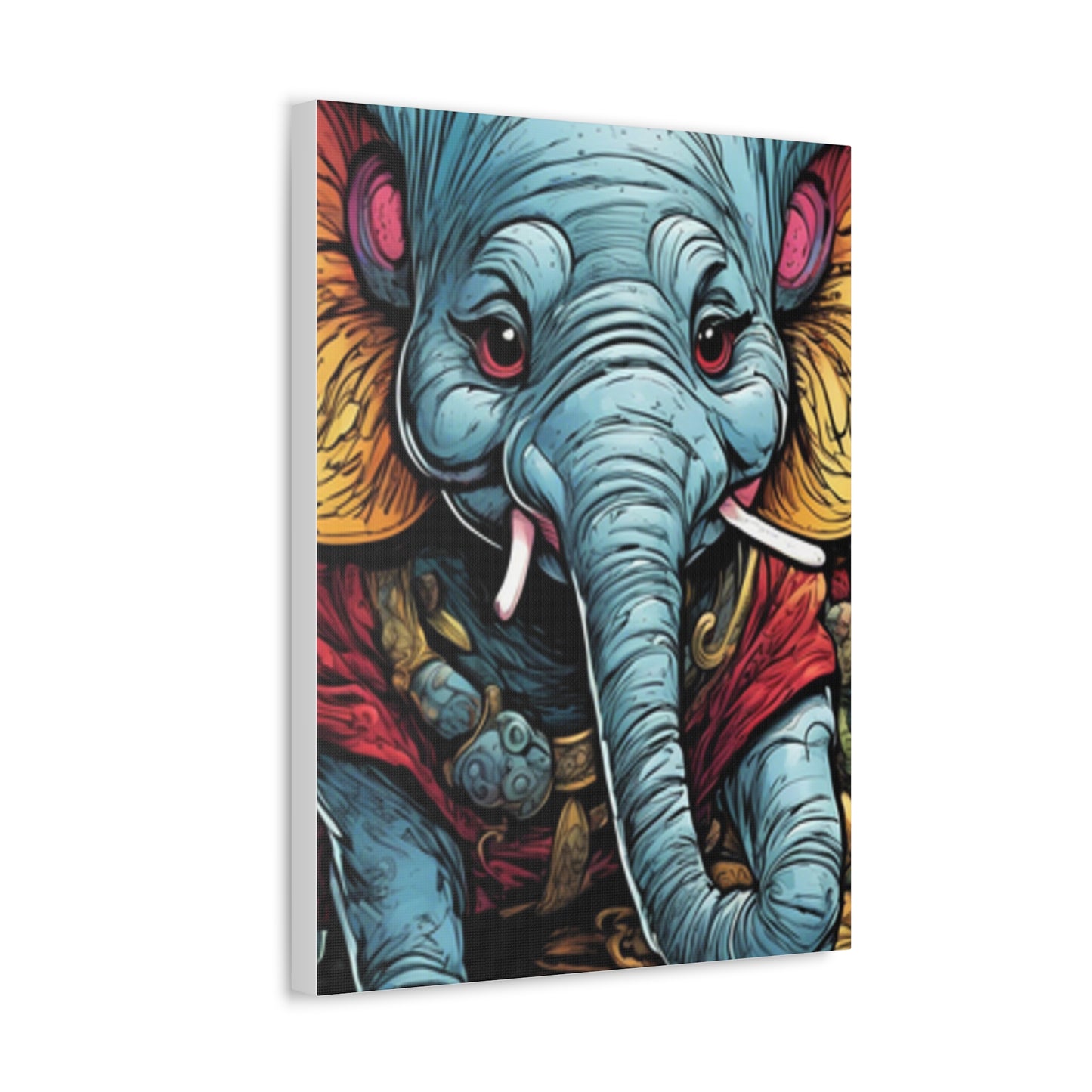 Colorful Elephant Garden Parade Wildlife Canvas Wall Art