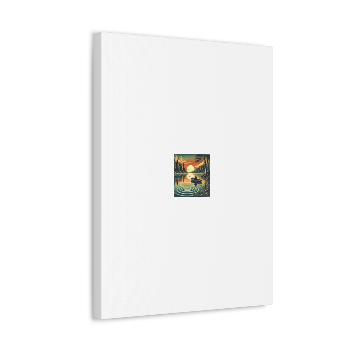 Sunset Lake Fishing Retreat Canvas Lake House Fishing Wall Art Gift