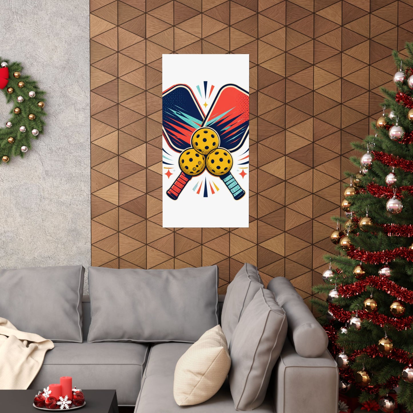 Retro Pickleball Paddles Recreational Sports Art Poster