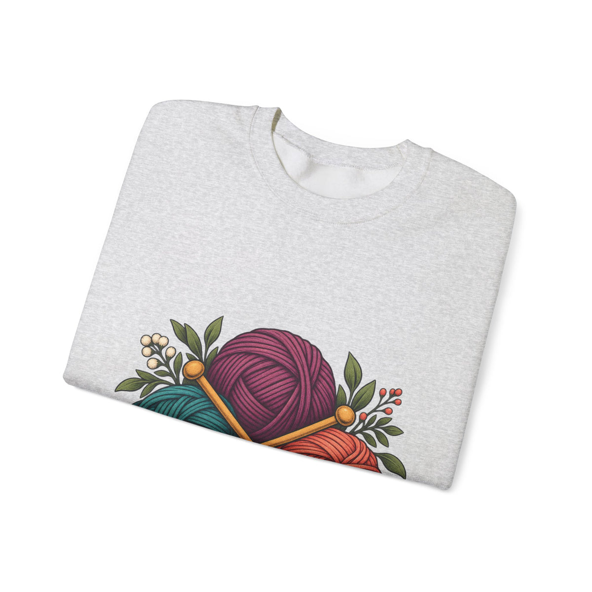 Retro Yarn and Knitting Botanical Art Sweatshirt
