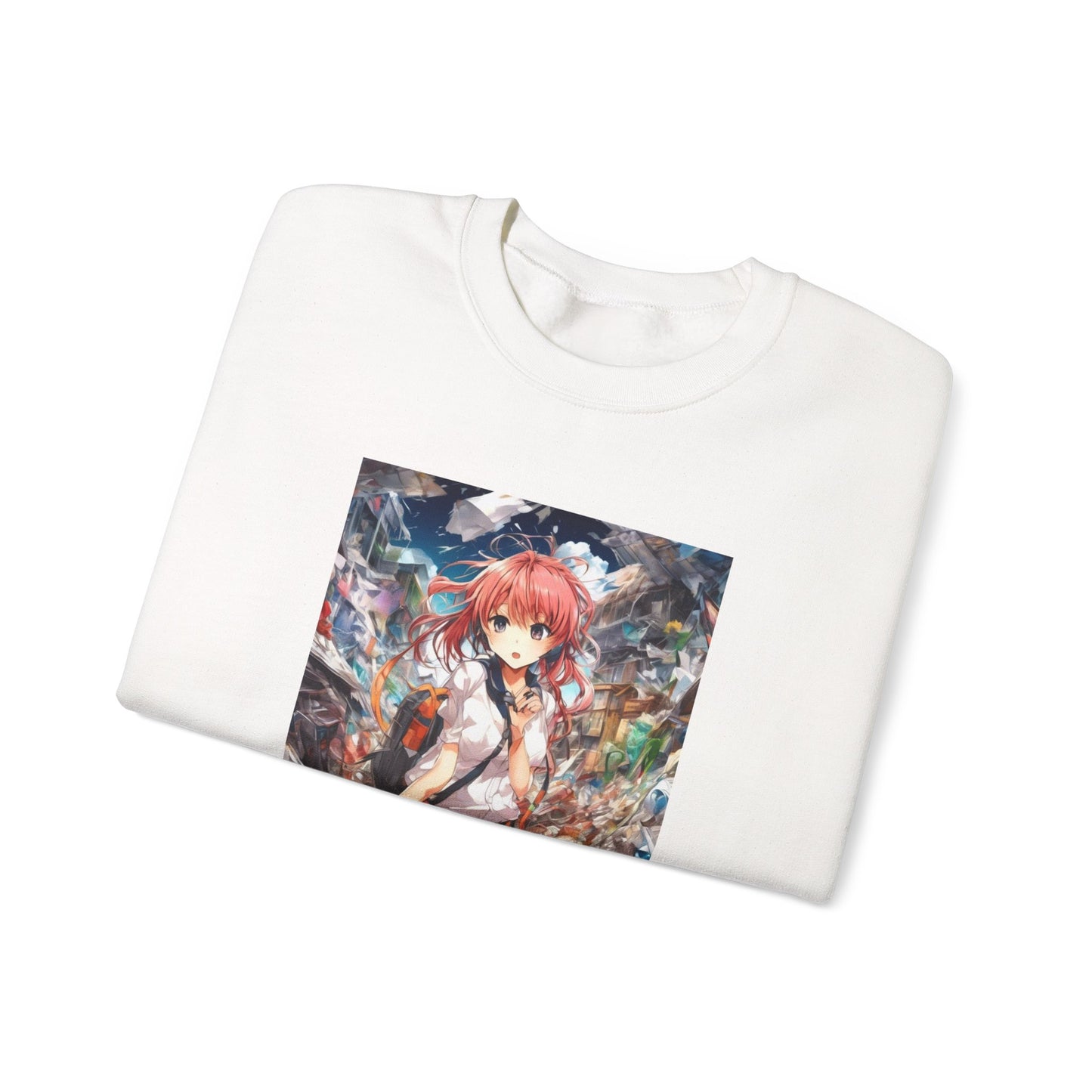 Recycling Day Anime Schoolgirl Eco Street Art Sweatshirt