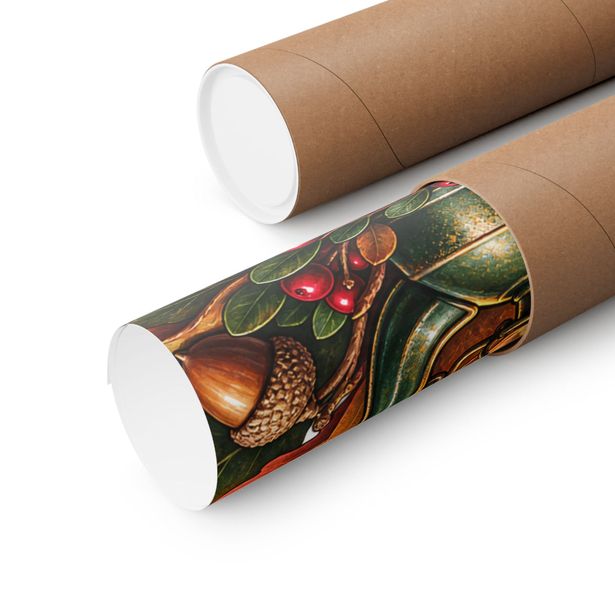 Autumn Oak Lantern and Acorns Poster