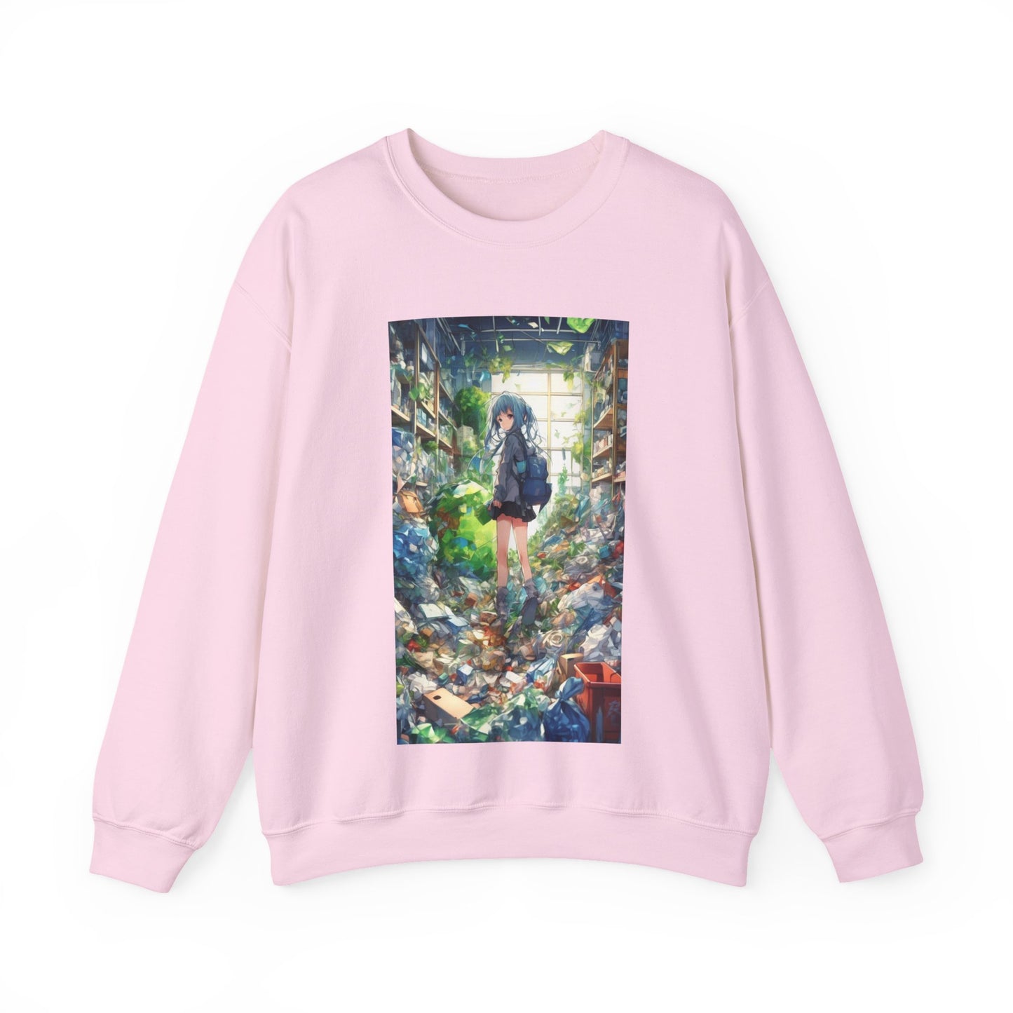 Green Recycling Alley Anime Girl Green Art Sweatshirt