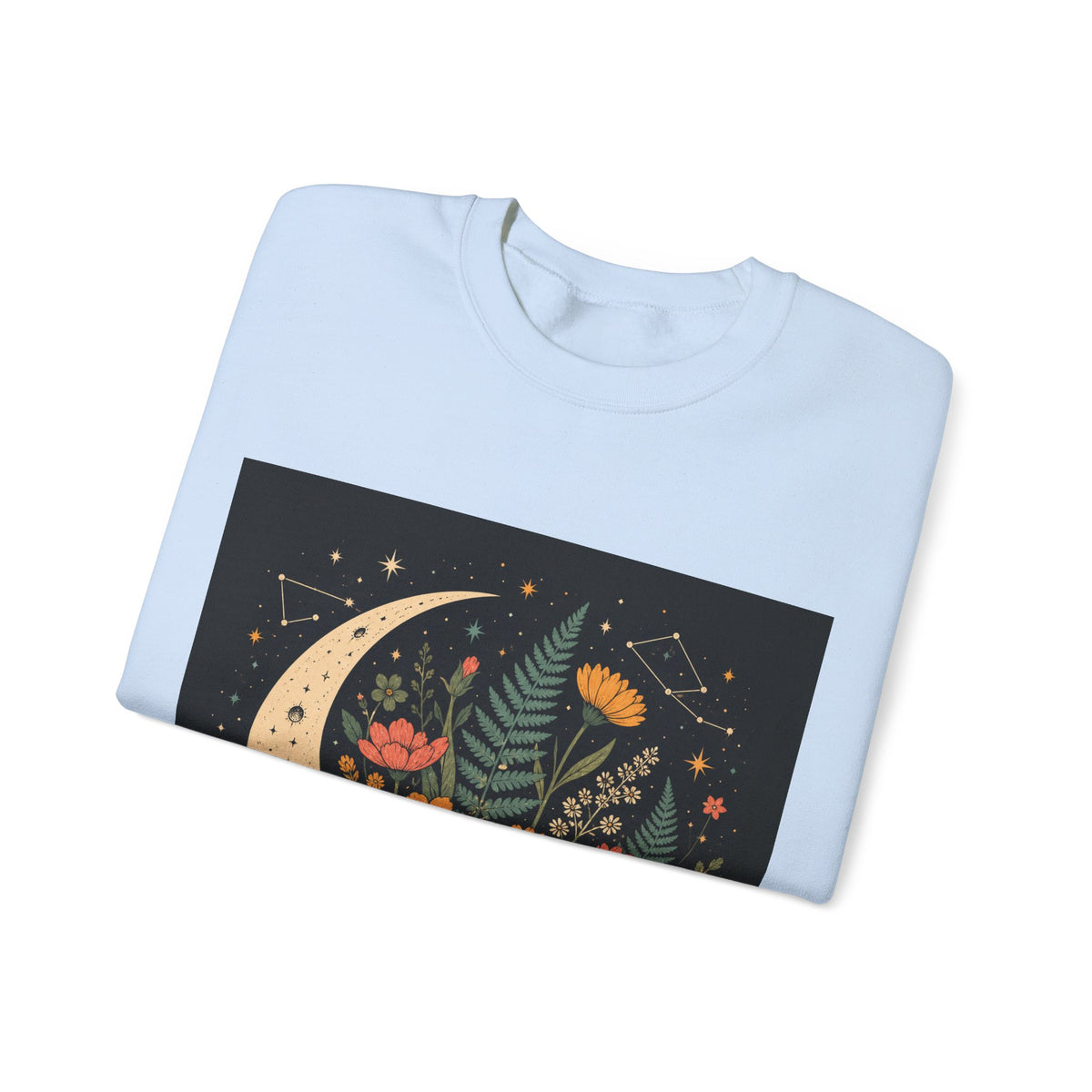 Celestial Wildflower Moon Botanical Art Sweatshirt