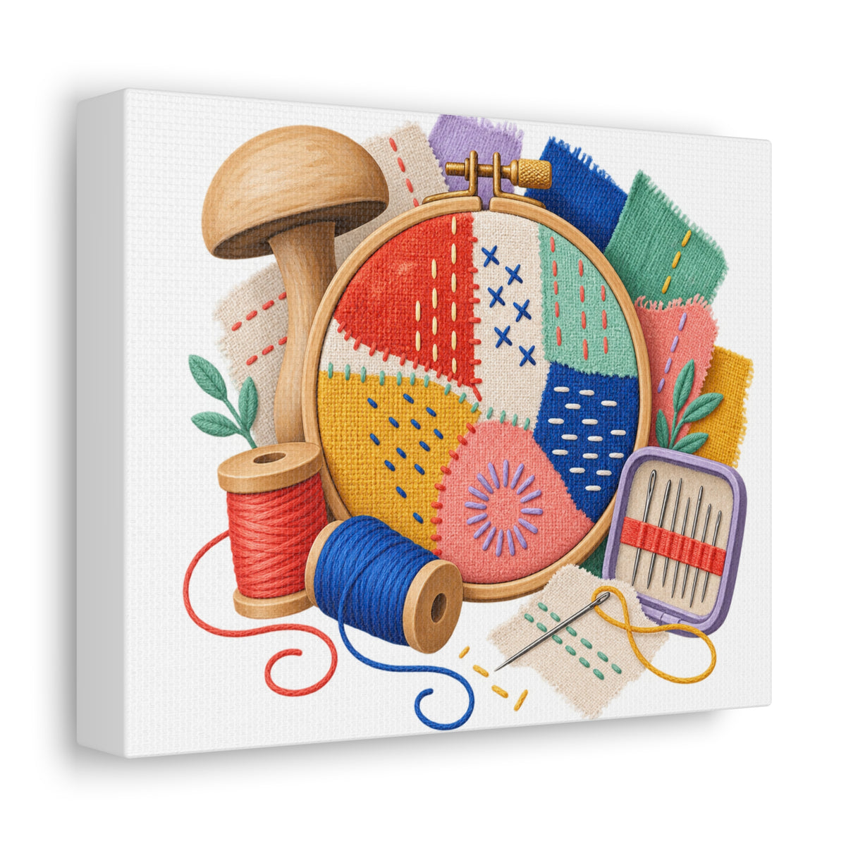 Colorful Visible Mending Workshop Canvas