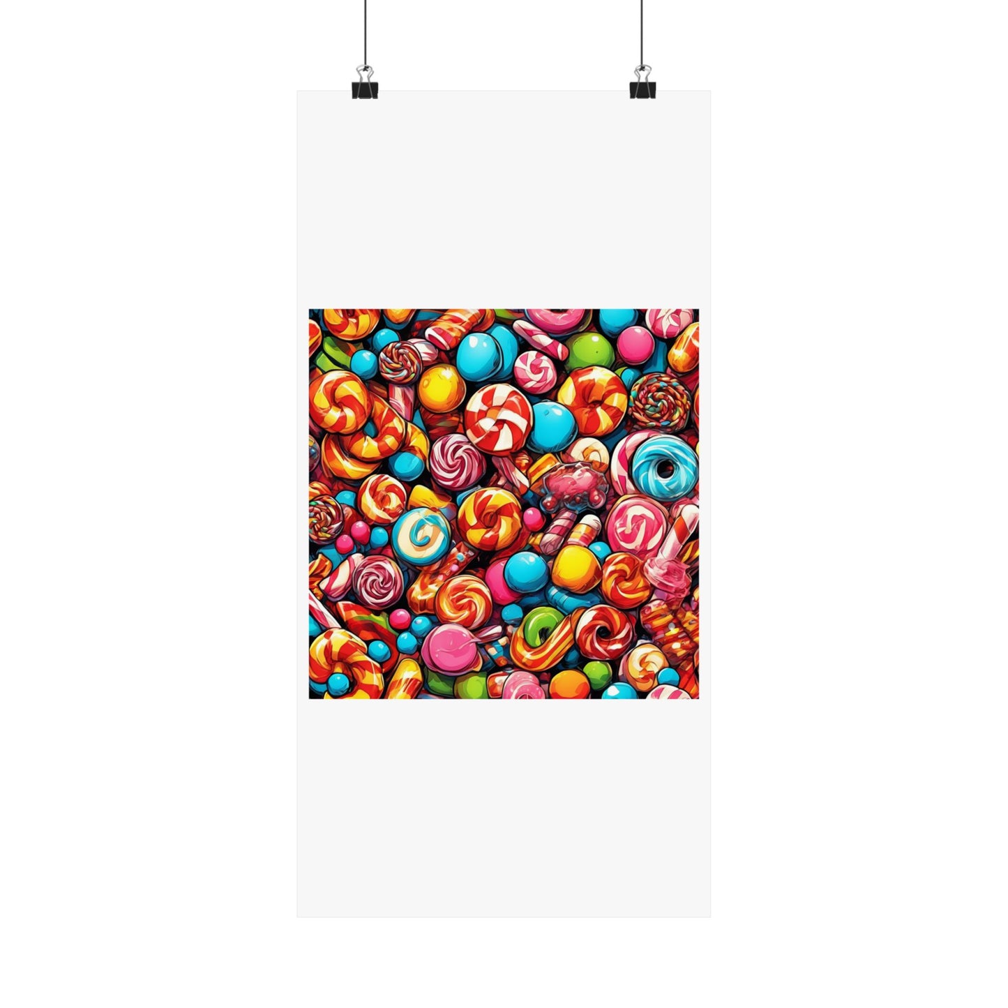 Colorful Candy and Lollipop Pattern Poster
