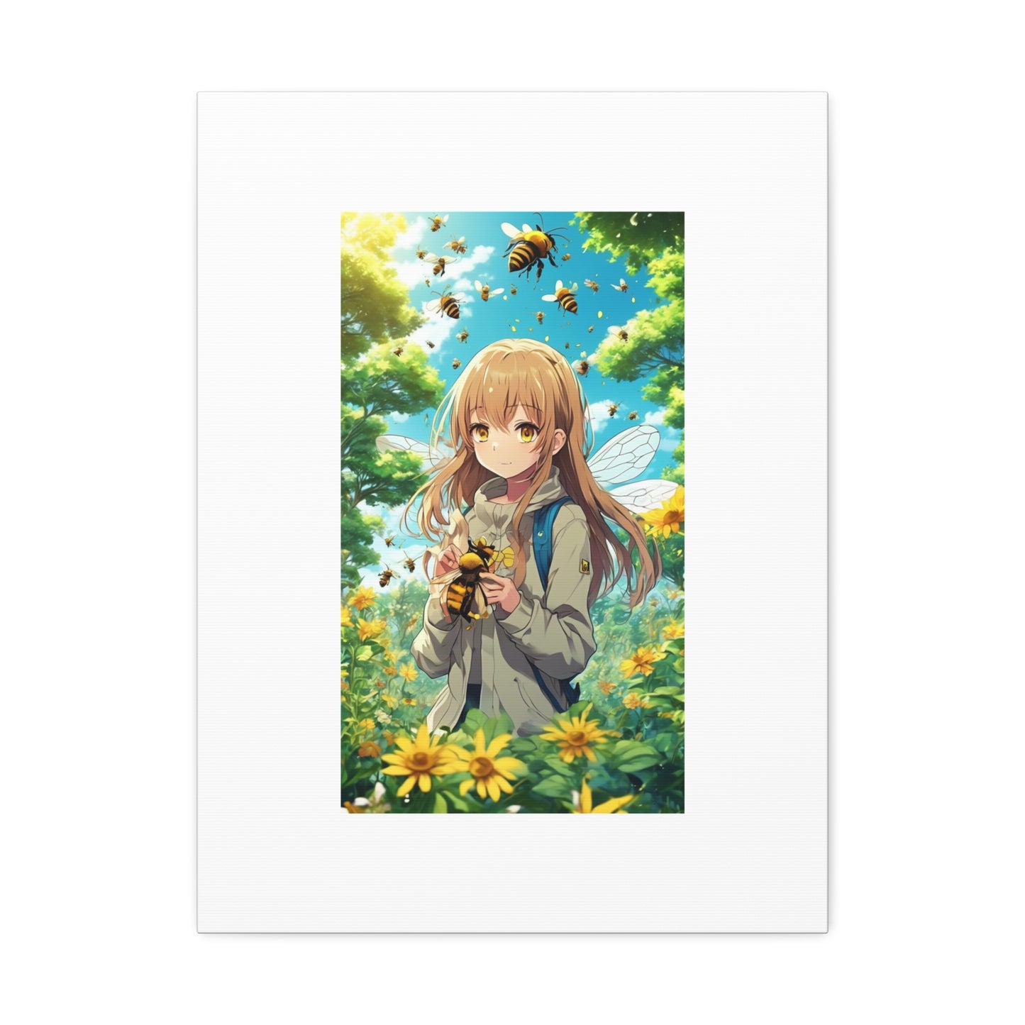 Bee Fairy Garden Anime Nature Art Canvas