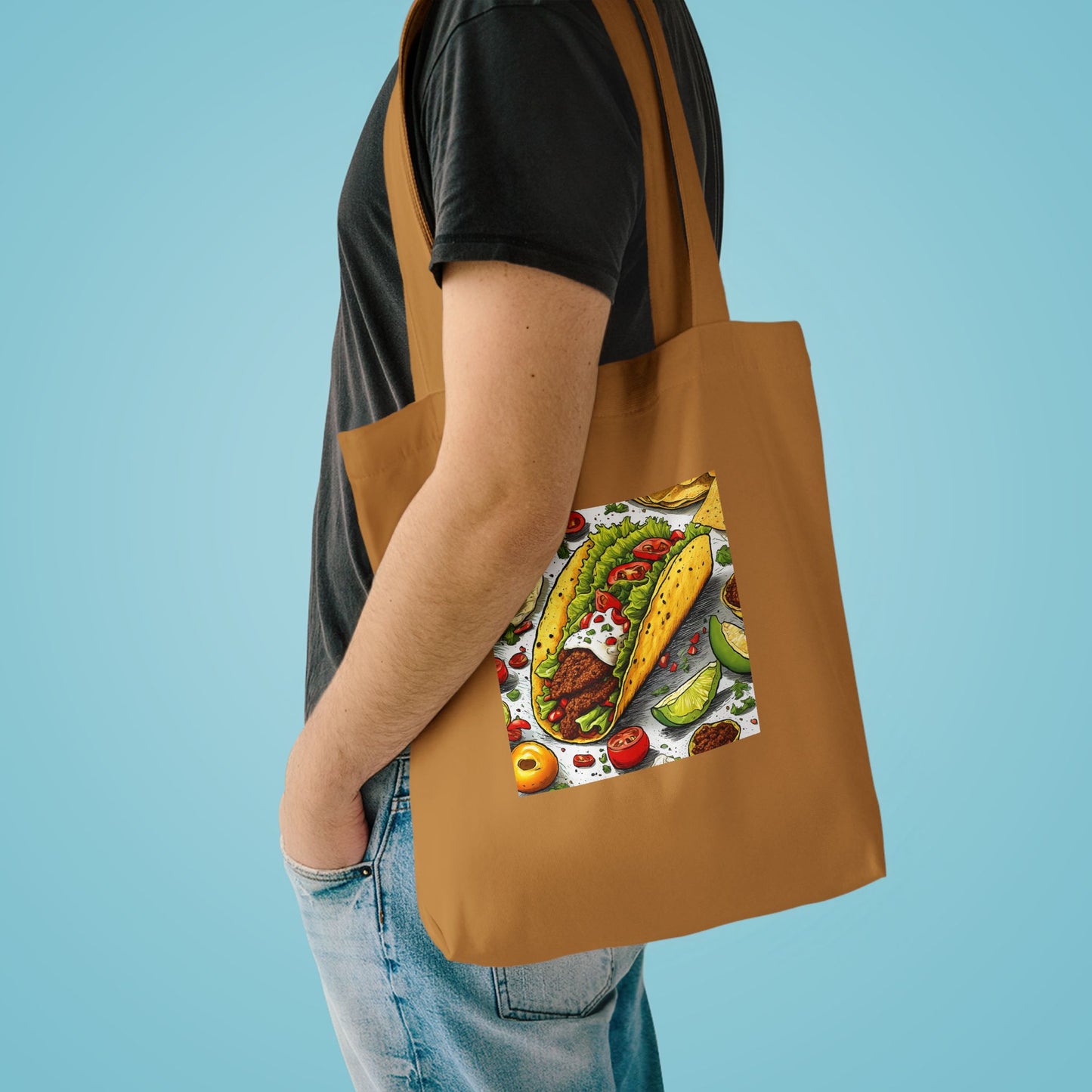 Bold Taco Illustration Foodie Gift Art Tote Bag