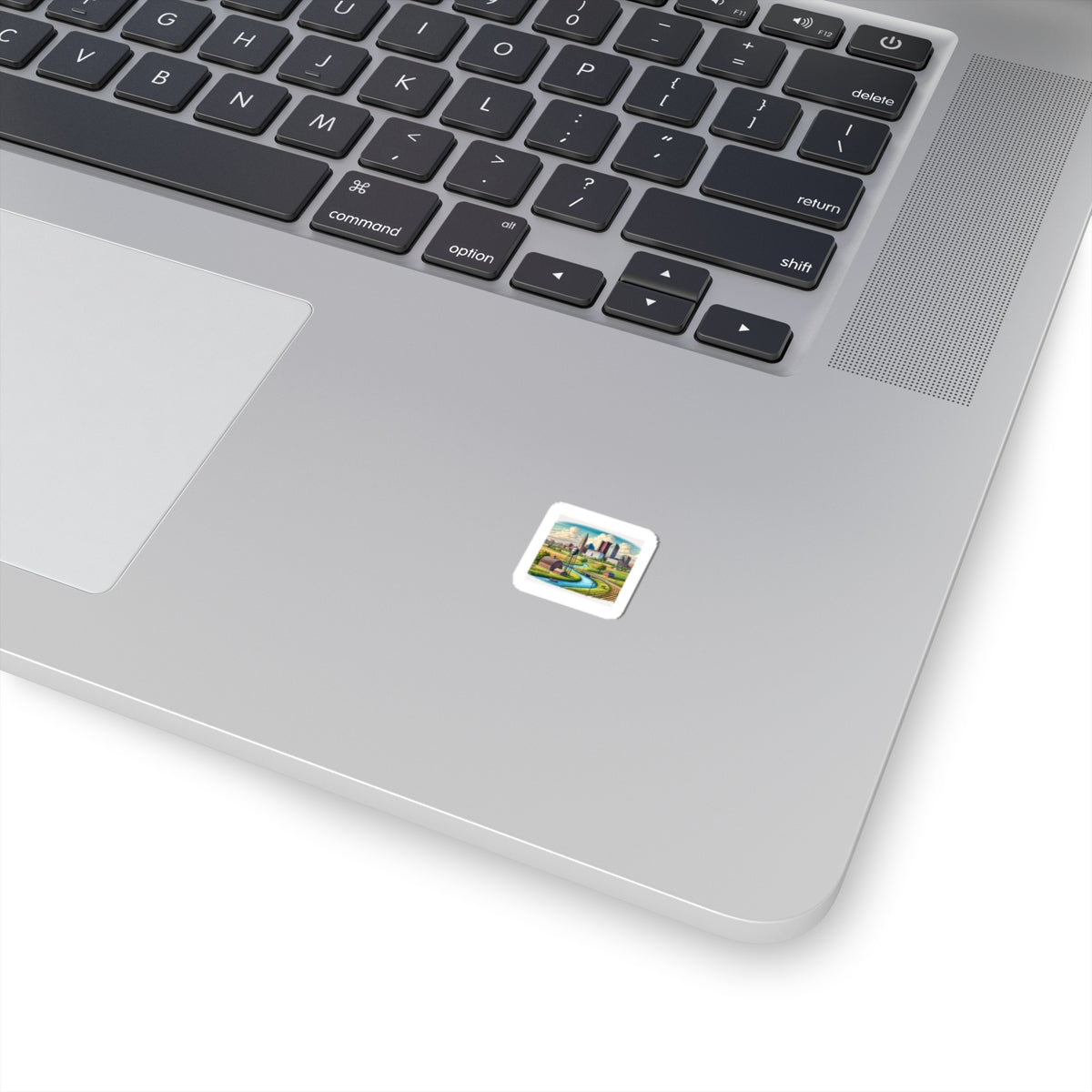 Rural River City Skyline Hometown Landscape Sticker