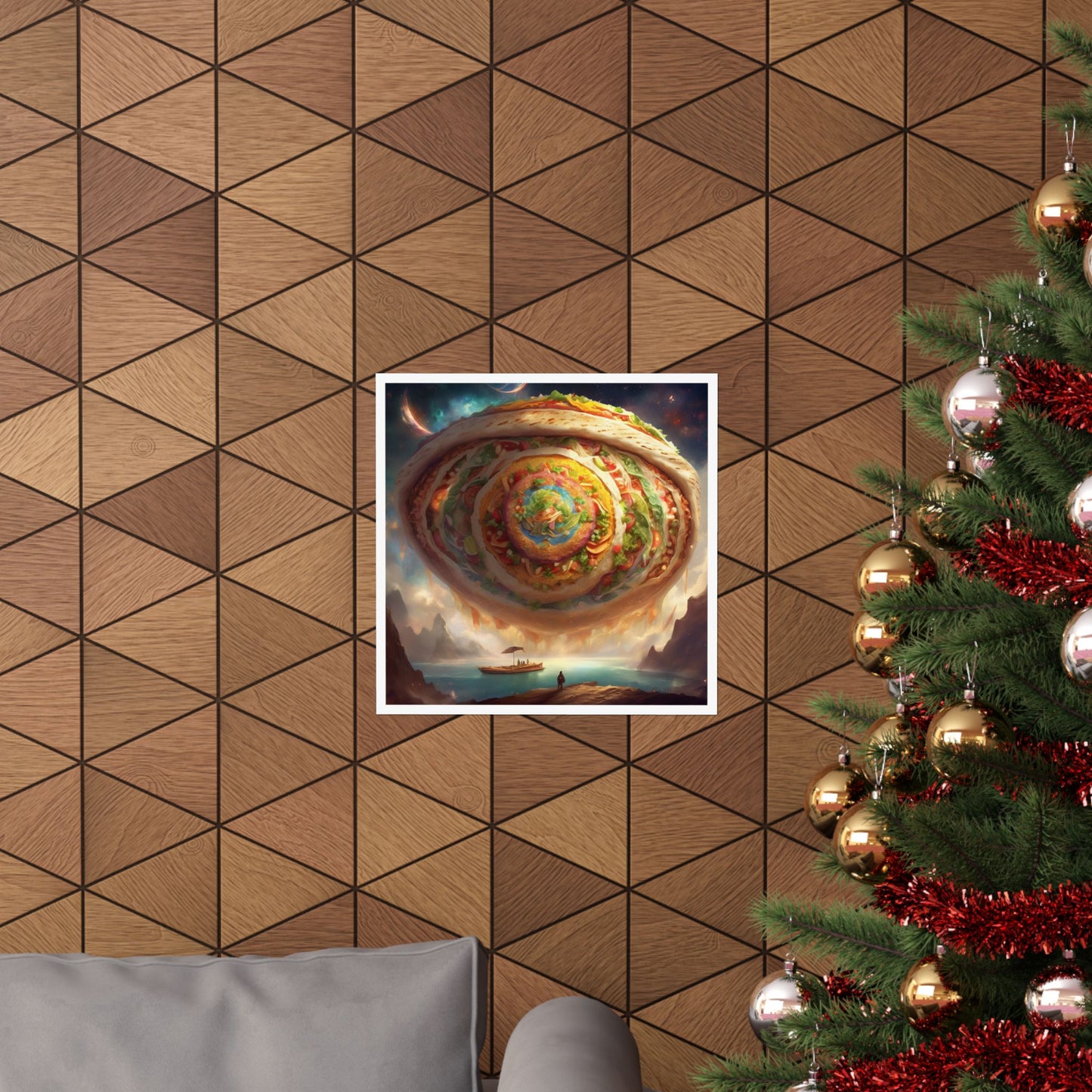 Cosmic Taco Portal Surreal Food Fantasy Art Poster