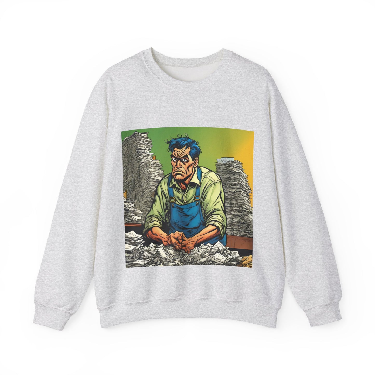 Paperwork Chaos Desk Worker Funny Office Art Sweatshirt