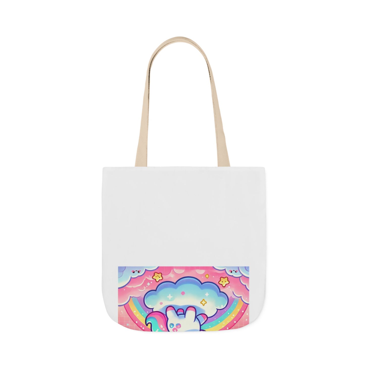 Pastel Rainbow Unicorn Cloud Kawaii Canvas Tote Bag