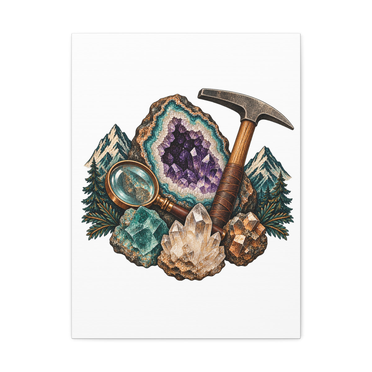 Vintage Geode and Rockhounding Field Kit Canvas