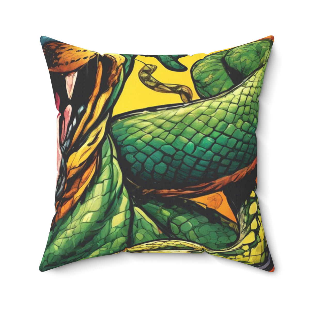 Surreal Serpent Hound Dark Fantasy Decorative Pillow