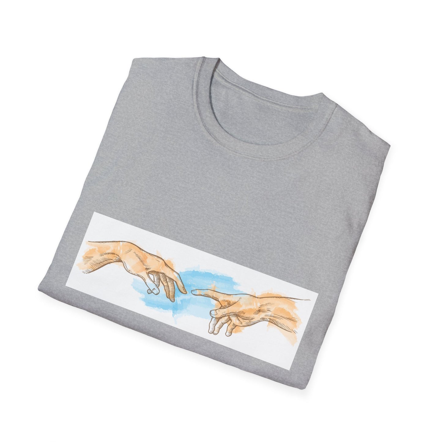 Creation of Adam Hands Graphic T-Shirt Michelangelo Inspired Art Tee Minimal Renaissance Aesthetic Inspired Unisex Shirt