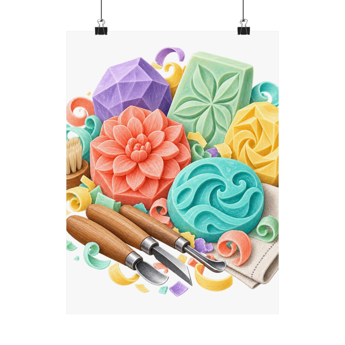 Colorful Soap Carving Workshop Poster
