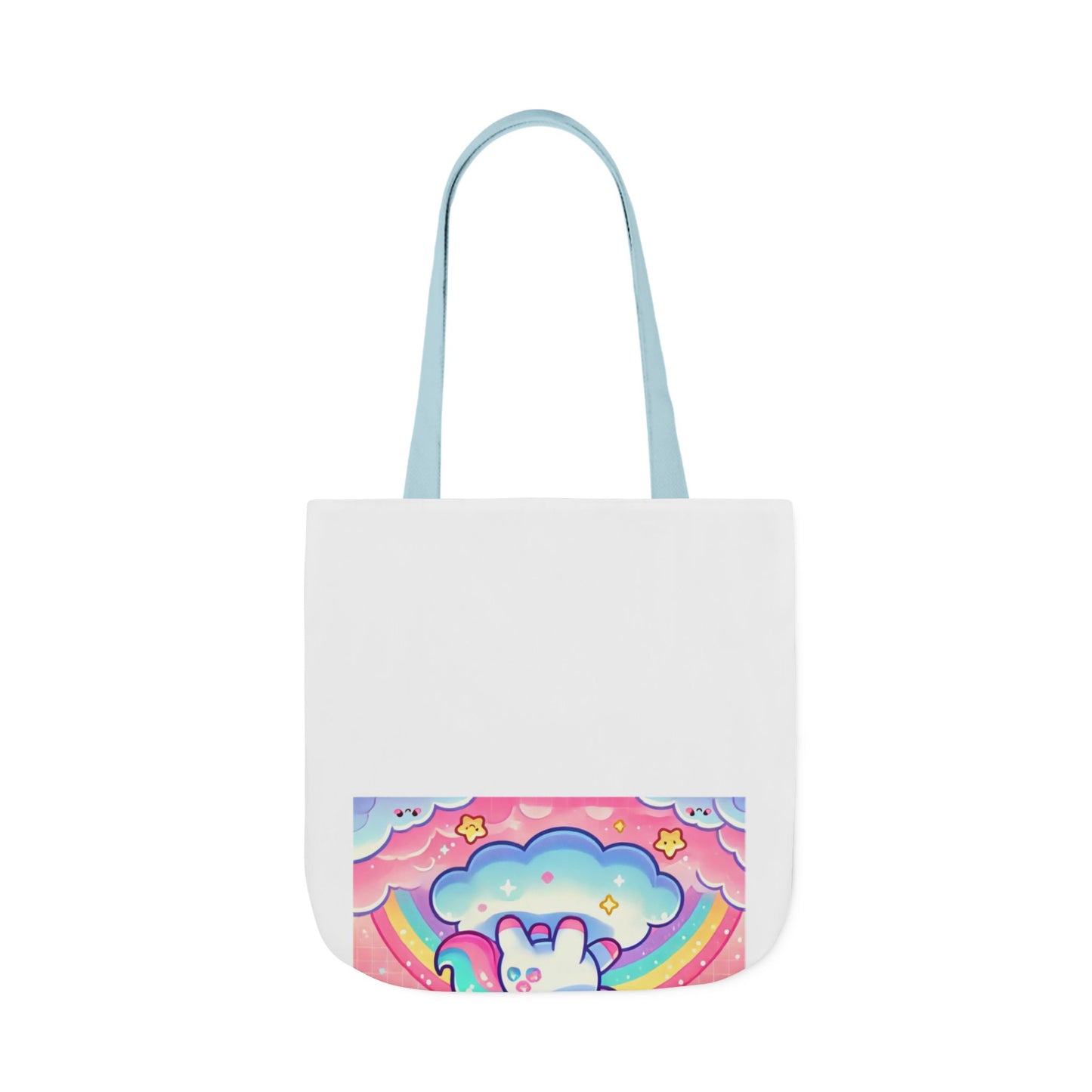 Pastel Rainbow Unicorn Cloud Kawaii Canvas Tote Bag