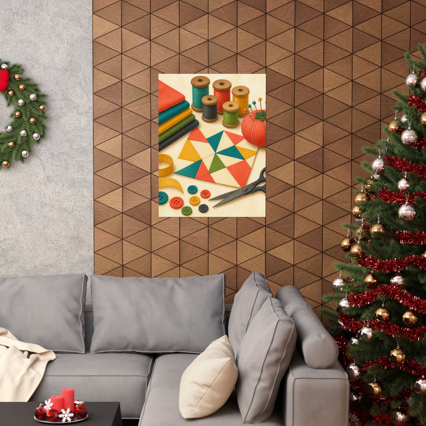 Colorful Sewing and Quilting Hobby Poster