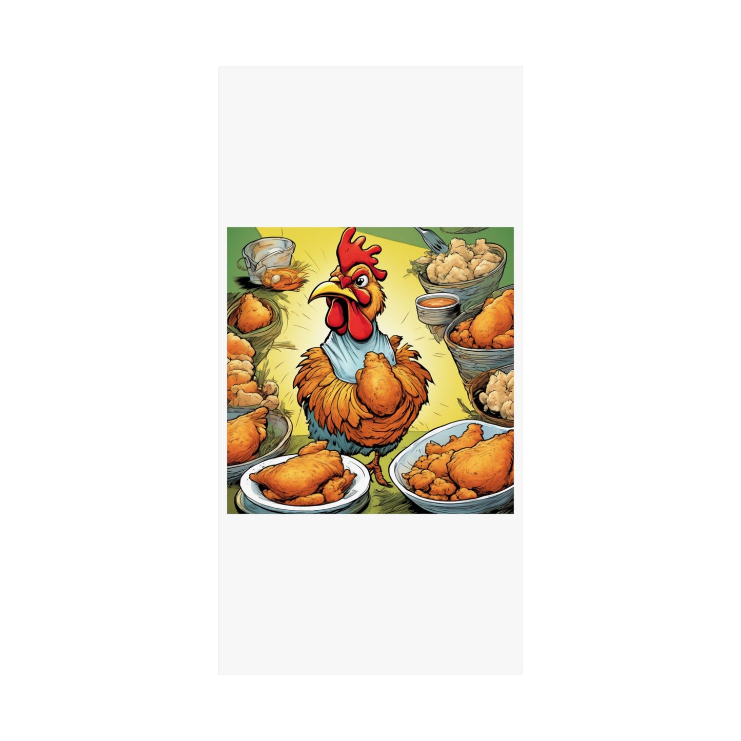Funny Chicken Fried Food Comfort Food Art Poster