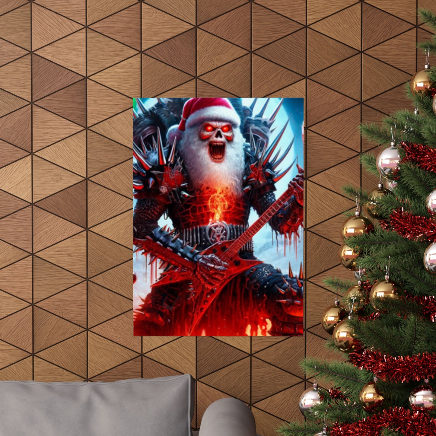 Heavy Metal Santa Holiday Concert Music Room Poster
