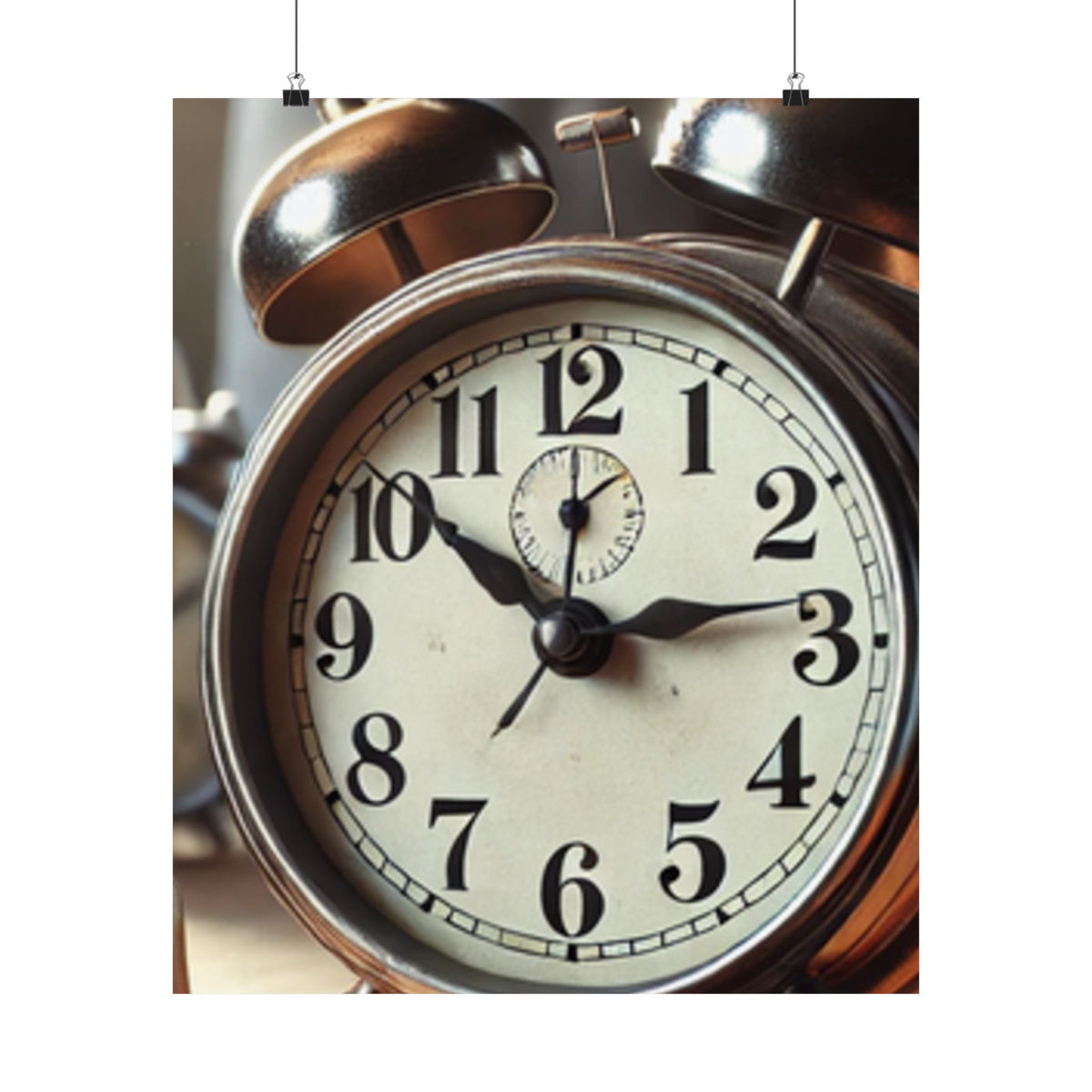 Vintage Alarm Clock Morning Routine Classic Clock Poster