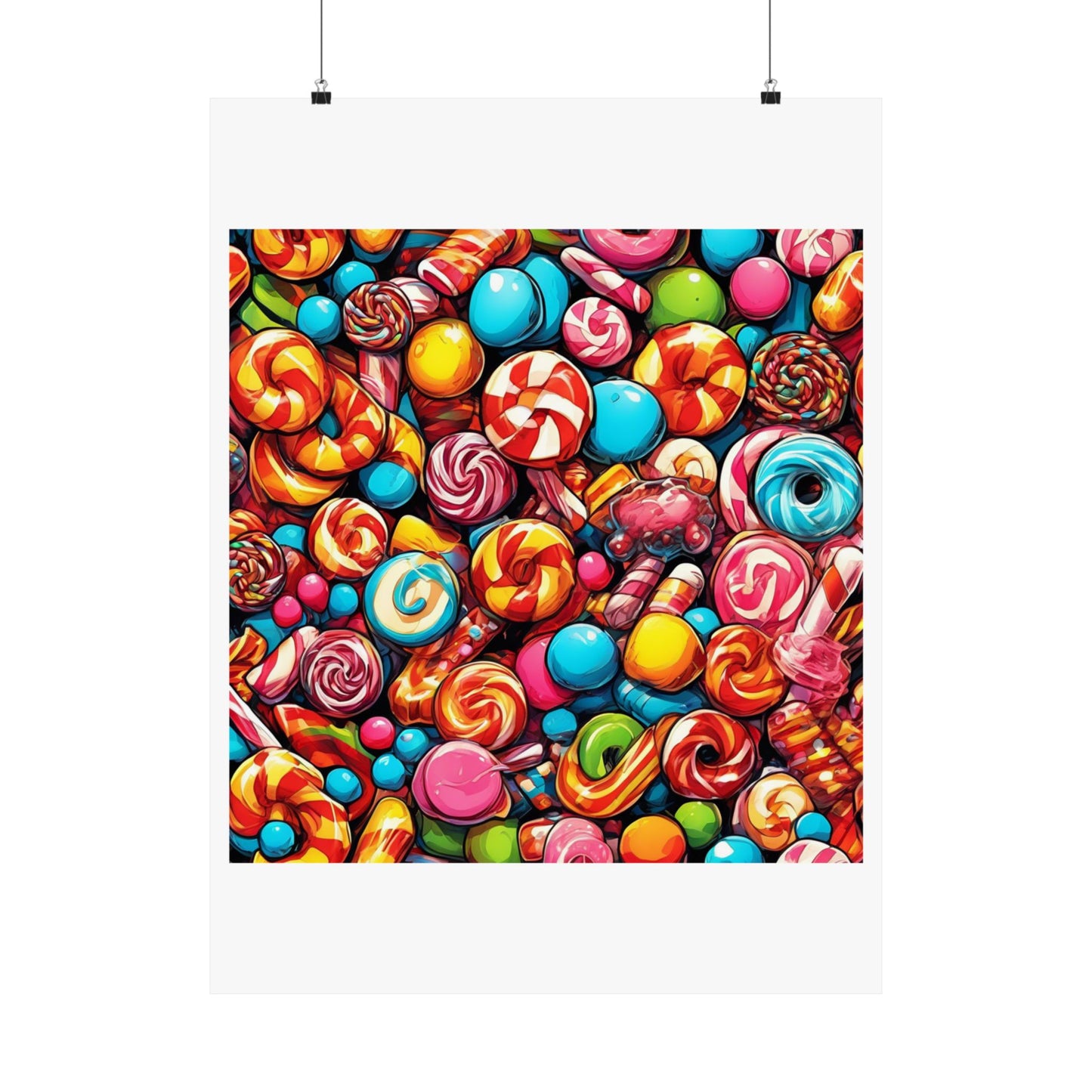 Colorful Candy and Lollipop Pattern Poster