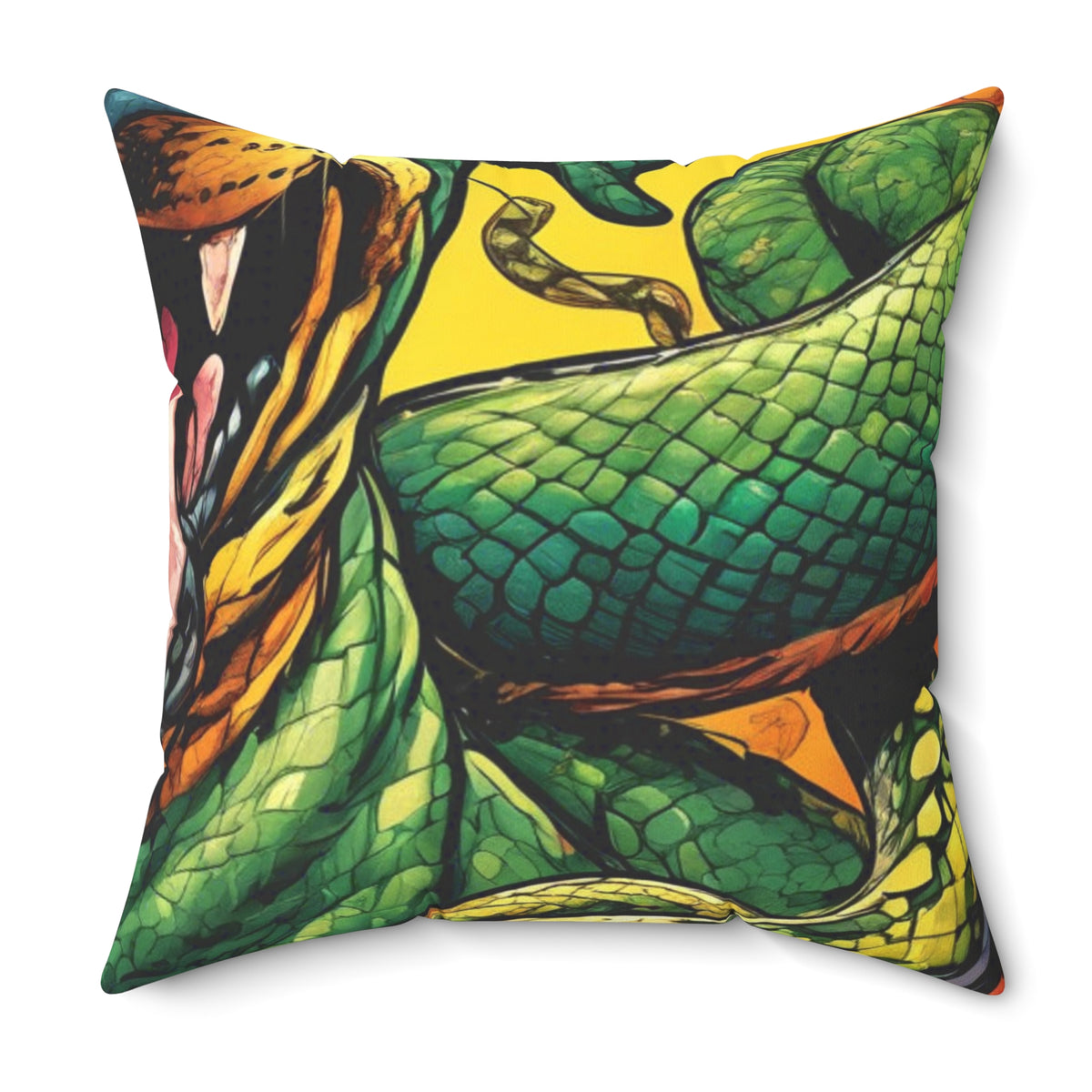 Surreal Serpent Hound Dark Fantasy Decorative Pillow