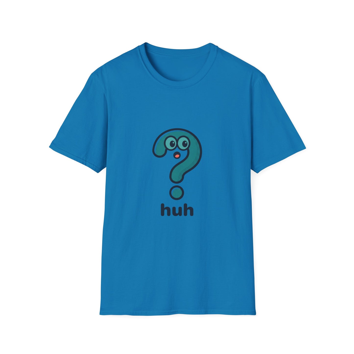 Confused Question Mark Character T-Shirt | Funny “Huh?” Cartoon Graphic Tee, Silly Expression Humor Shirt