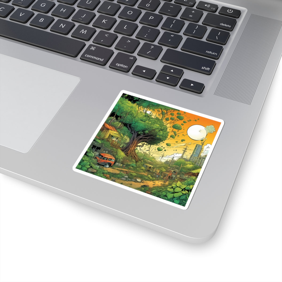 Cottage Road Landscape Nature Gift Art Sticker