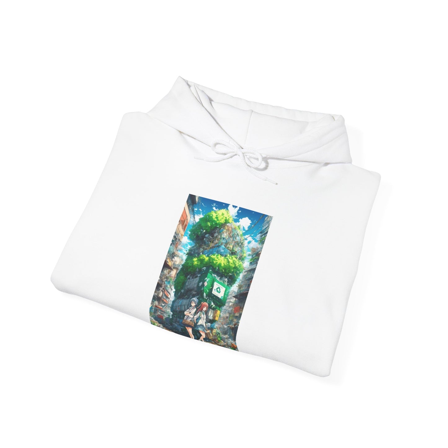 Urban Recycling Anime Friends Eco Graphic Hoodie