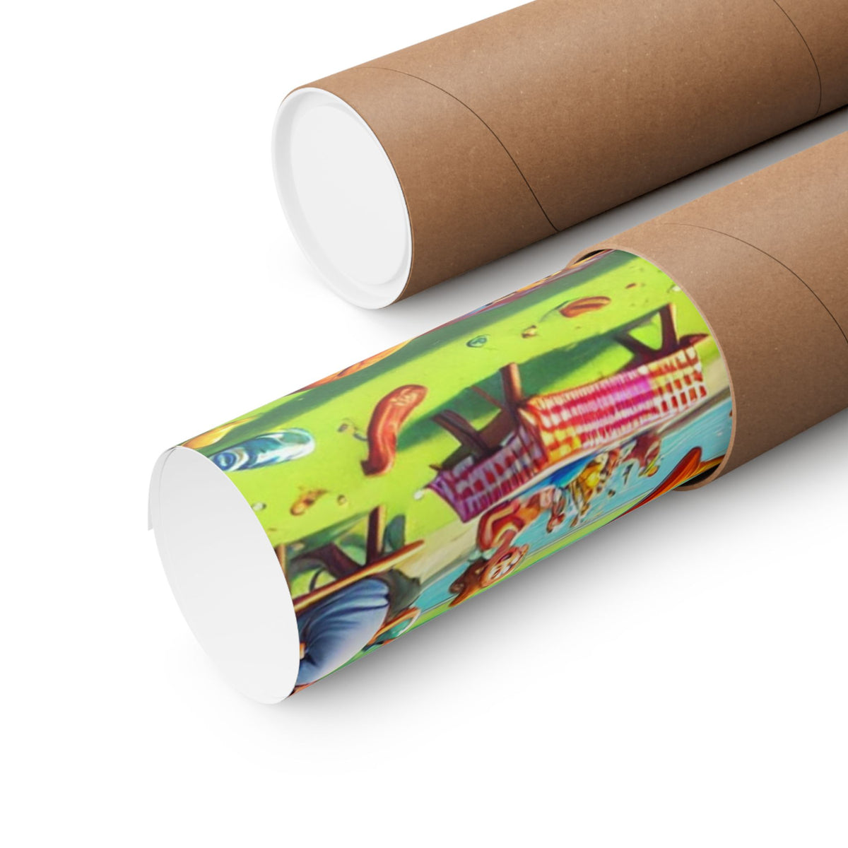 Chaotic Picnic Duck Funny Summer Wall Art Poster